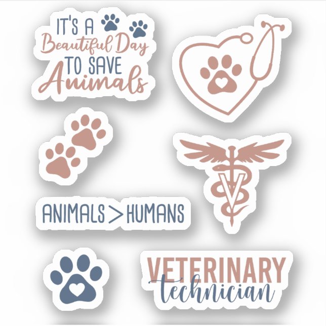 Aesthetic Veterinary Vet Technician Pack Sticker (Front)