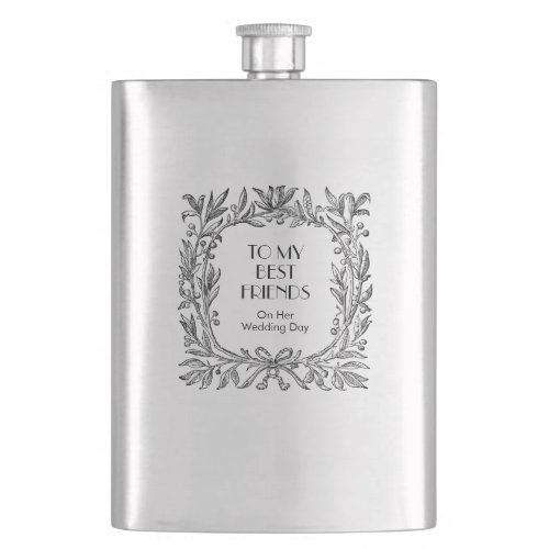 Aesthetic Victoria Style Friends Wedding Gift Flask