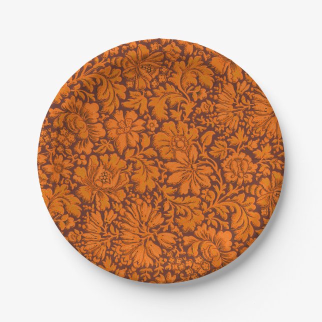 Aesthetic Vintage All Over Floral Print Paper Plates (Front)