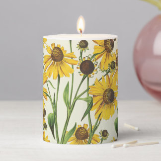 Aesthetic Vintage Sunflowers, Bouquet Pillar Candle