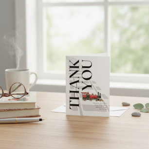 Aesthetic Vintage Train Thank You Note Card