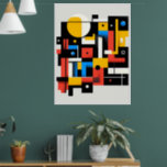Aesthetic wallpaper made of abstract geometric sha poster