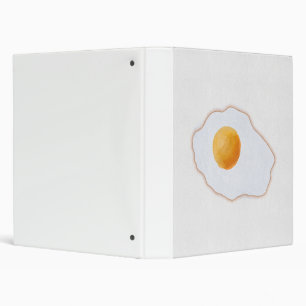Aesthetic Watercolor Fried Egg Minimalist Art Prin 3 Ring Binder