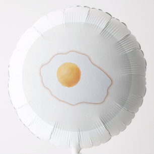 Aesthetic Watercolor Fried Egg Minimalist Art Prin Balloon
