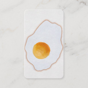 Aesthetic Watercolor Fried Egg Minimalist Art Prin Business Card
