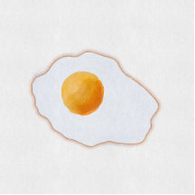 Aesthetic Watercolor Fried Egg Minimalist Art Prin