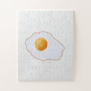 Aesthetic Watercolor Fried Egg Minimalist Art Prin Jigsaw Puzzle