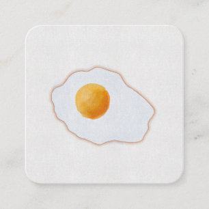 Aesthetic Watercolor Fried Egg Minimalist Art Prin Square Business Card