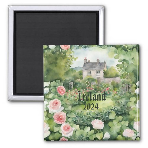 Aesthetic Watercolor Ireland Irish House Magnet