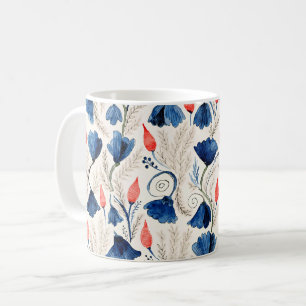 Aesthetic Watercolor Patriotic Wildflowers Coffee Mug