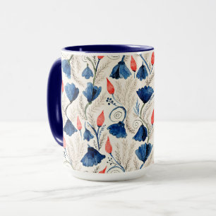 Aesthetic Watercolor Patriotic Wildflowers Mug