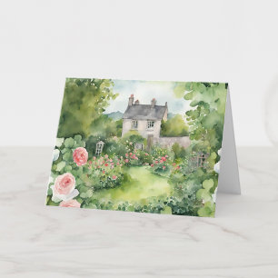 Aesthetic Watercolor St Patricks Day Irish House Thank You Card