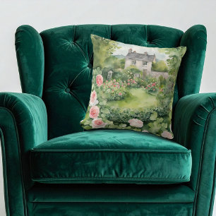 Aesthetic Watercolor St Patricks Day Irish House Throw Pillow