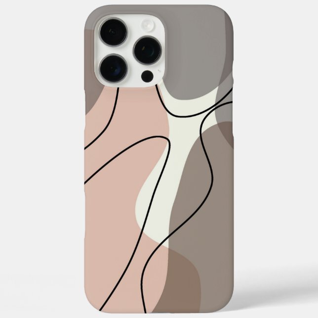 Aesthetic Wavy Abstract Art Neutral Phone Case (Back)