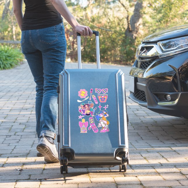 Aesthetic y2k kiss cut stickers  (Suitcase Insitu)