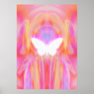 aesthetic y2k trippy butterfly aura poster