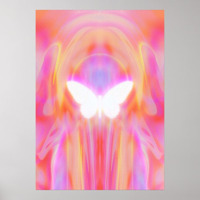 aesthetic y2k trippy butterfly aura poster (Front)