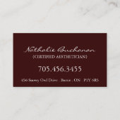 Aesthetician ~ Business Card (Back)
