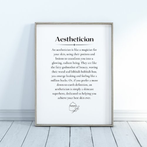 Aesthetician Definition Poster