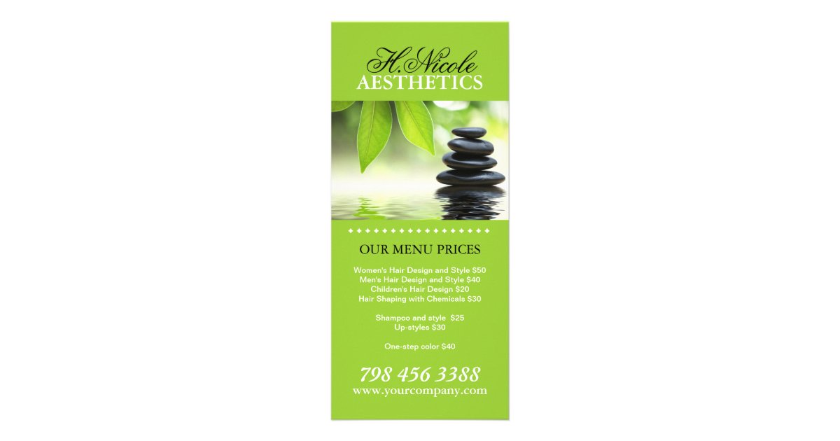 Aesthetics Menu Rack Cards | Zazzle