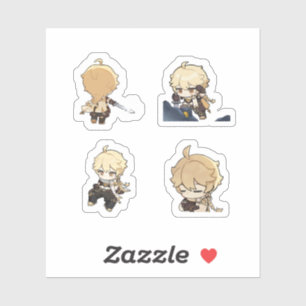 Aether Genshin Impact 4 Pack Sticker Sheet Extra