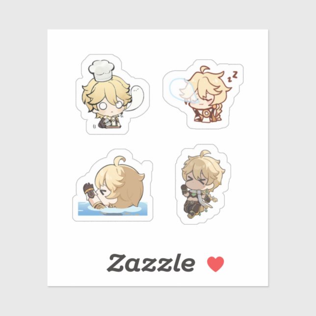 Aether Genshin Impact 4 Pack Sticker Sheet Extra P (Sheet)