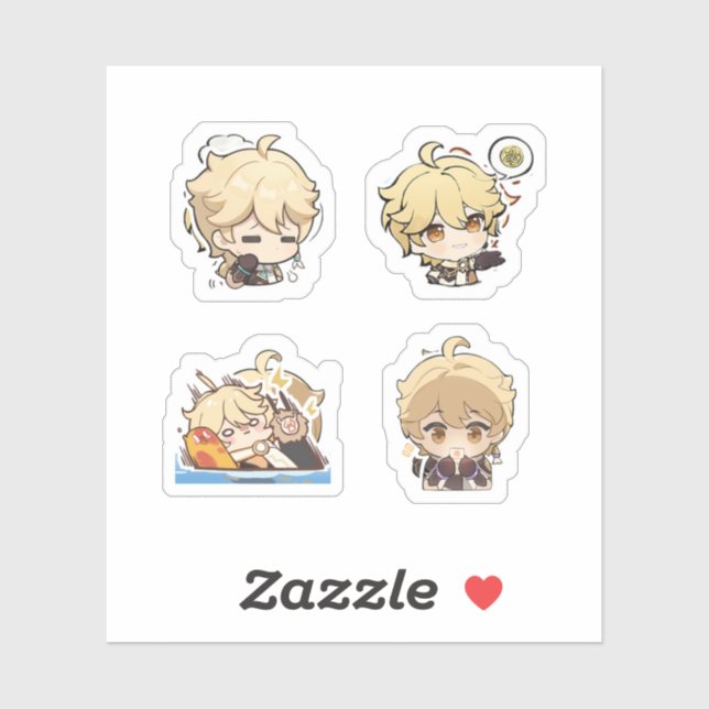 Aether Genshin Impact 4 Pack Sticker Sheet Extra P (Sheet)