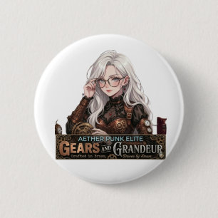 Aether Punk Elite Steampunk Anime Girl Gears and G Button