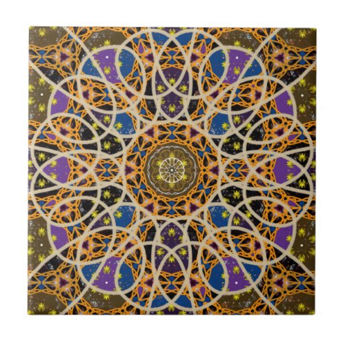 theric Rose Window No One Ceramic Tile