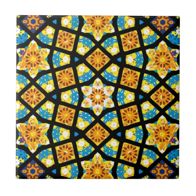 Ætheric Rose Window No. Quintka (Decimal: 50) Ceramic Tile (Front)