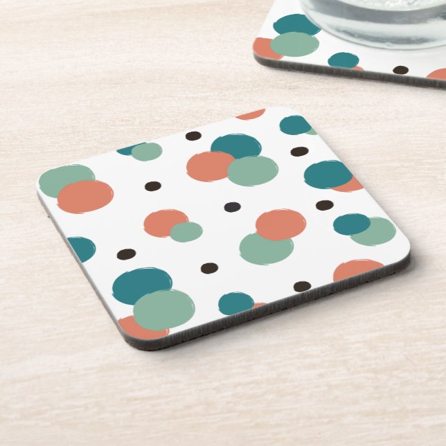 Aethetic Colorful Dots Beverage Coaster (Left Side)