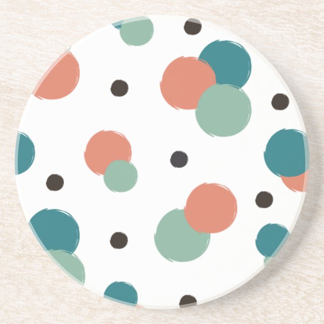 Aethetic Colorful Dots Coaster (Front)