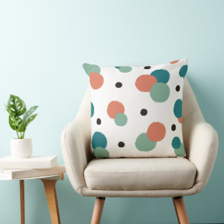 Aethetic Colorful Dots Throw Pillow