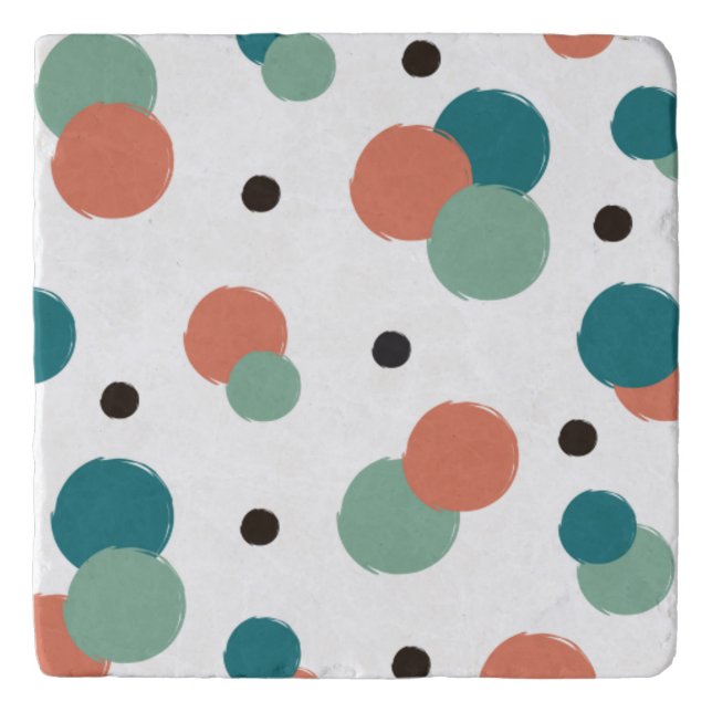 Aethetic Colorful Dots Trivet (Front)