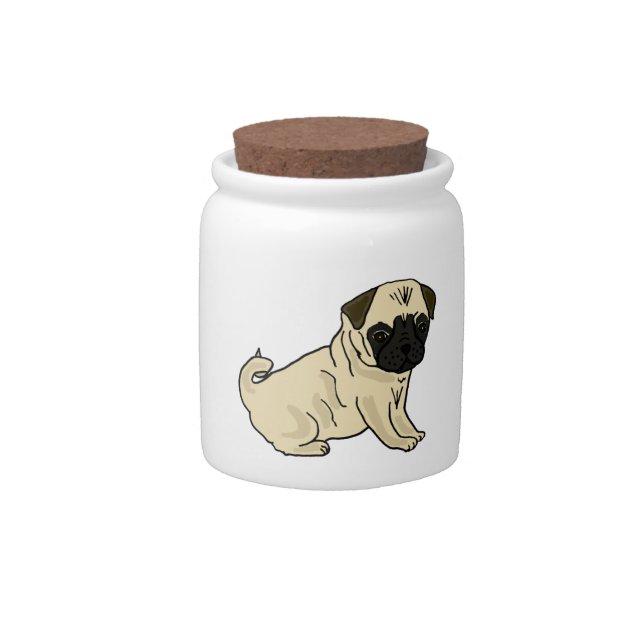 AF- Adorable Pug Dog Candy Jar (Front)