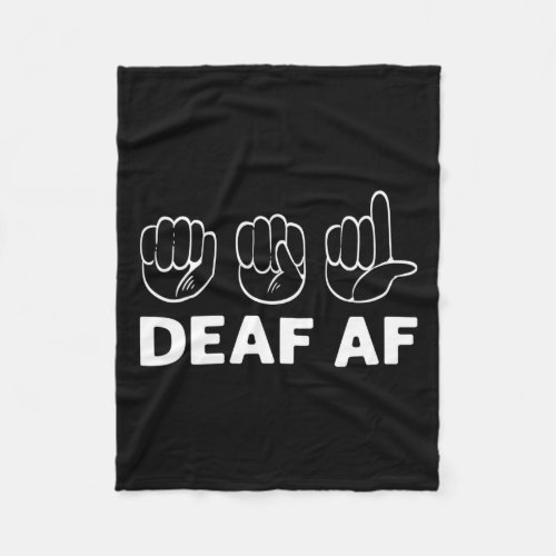 Af Asl Awareness Hand Sign Language Deaf Pride  Fleece Blanket