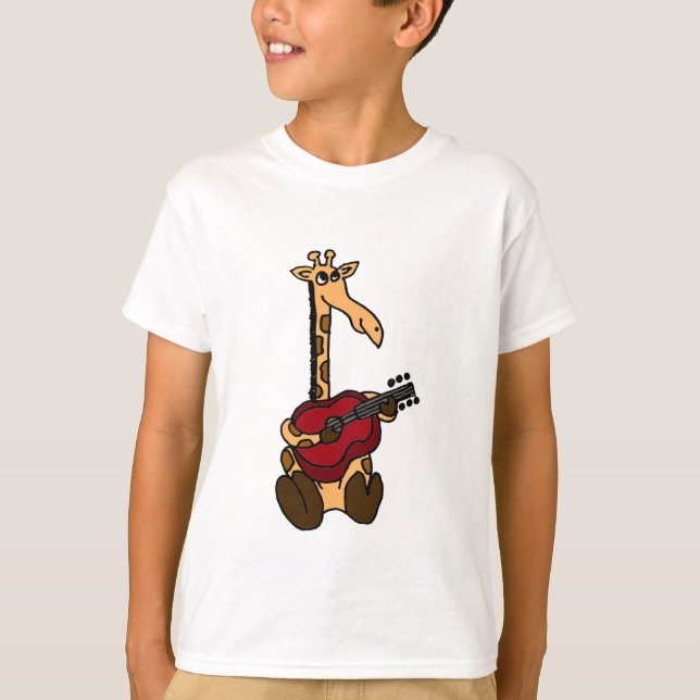 AF- Awesome Giraffe Playing Guitar T-Shirt (Front)