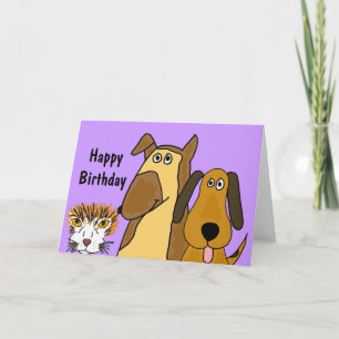 AF-Cats and Dogs Birthday Card