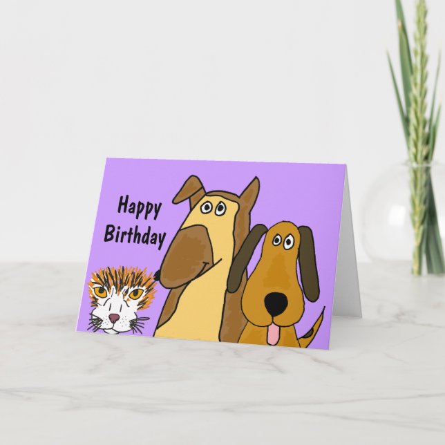 AF- Cats and Dogs Birthday Card (Front)