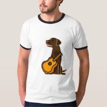 Af- Chocolat Lab Playing The Guitar Shirt by inspirationrocks at Zazzle