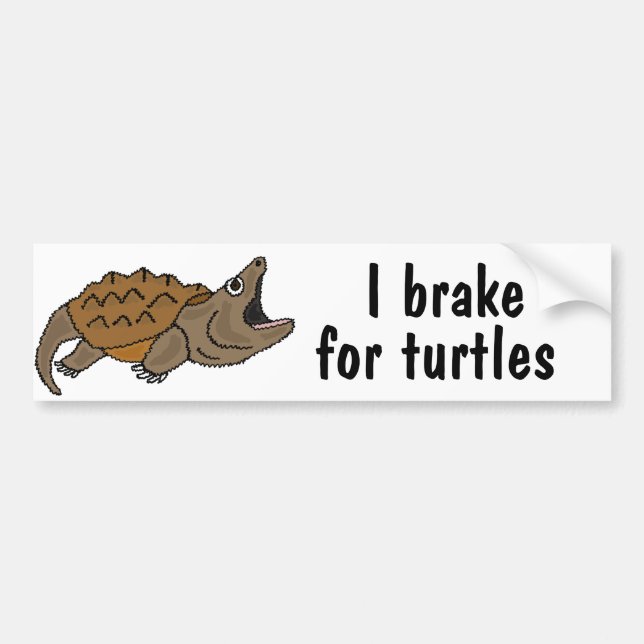 AF- I Brake for Turtles Snapping Turtle Sticker (Front)