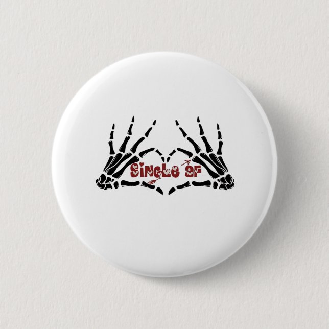 Af Skeleton Hands Heart Moody Aesthetic Button (Front)