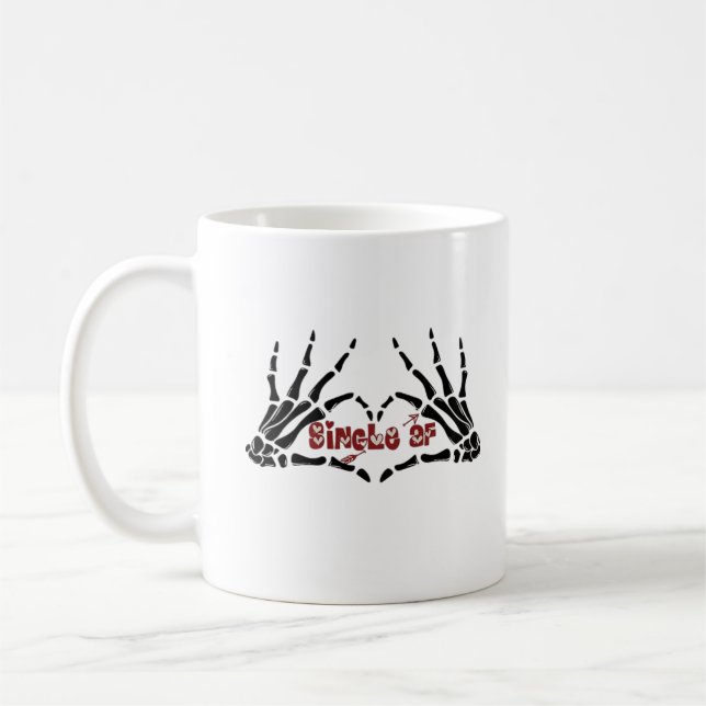 Af Skeleton Hands Heart Moody Aesthetic Coffee Mug (Left)