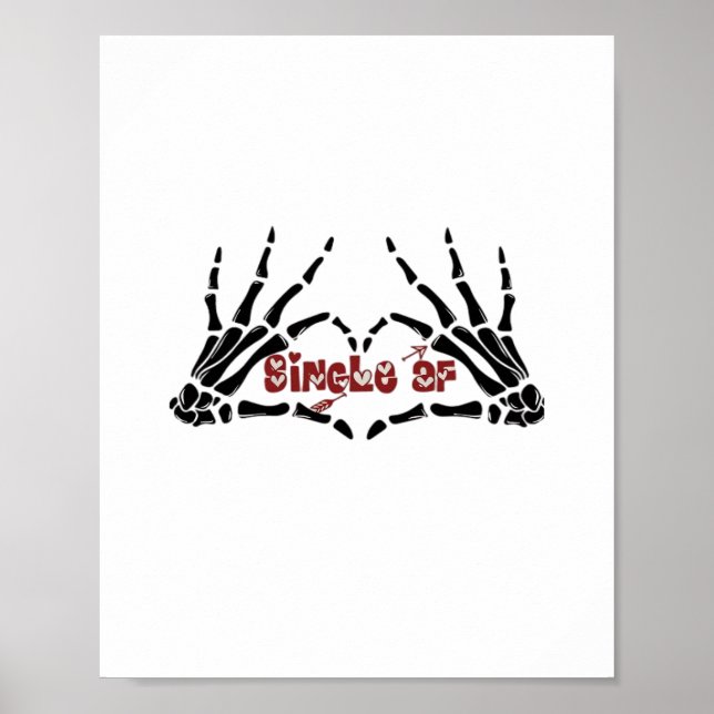 Af Skeleton Hands Heart Moody Aesthetic Poster (Front)