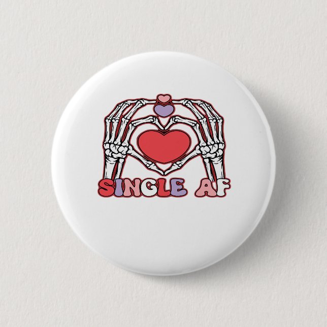 Af Skeleton Hands Valentines Day Classic Look Button (Front)