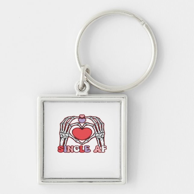 Af Skeleton Hands Valentines Day Classic Look Keychain (Front)