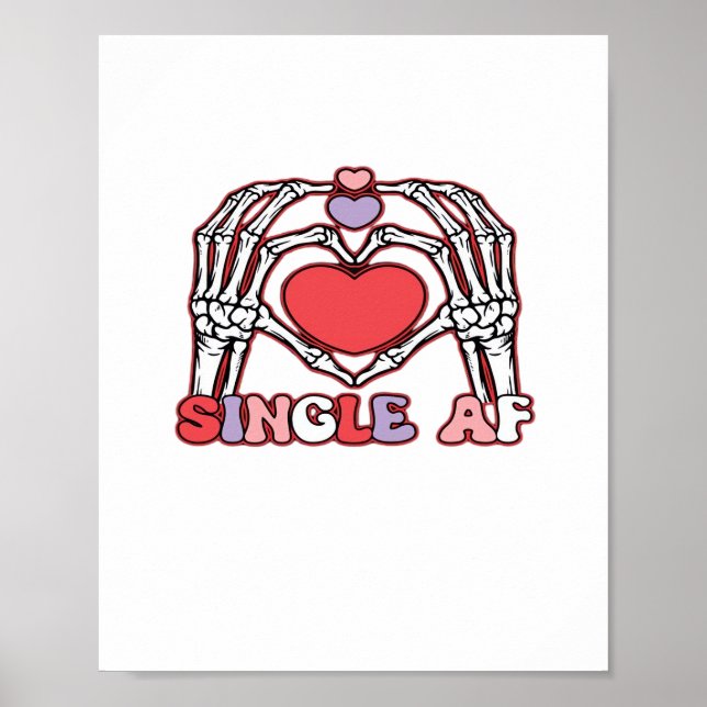 Af Skeleton Hands Valentines Day Classic Look Poster (Front)