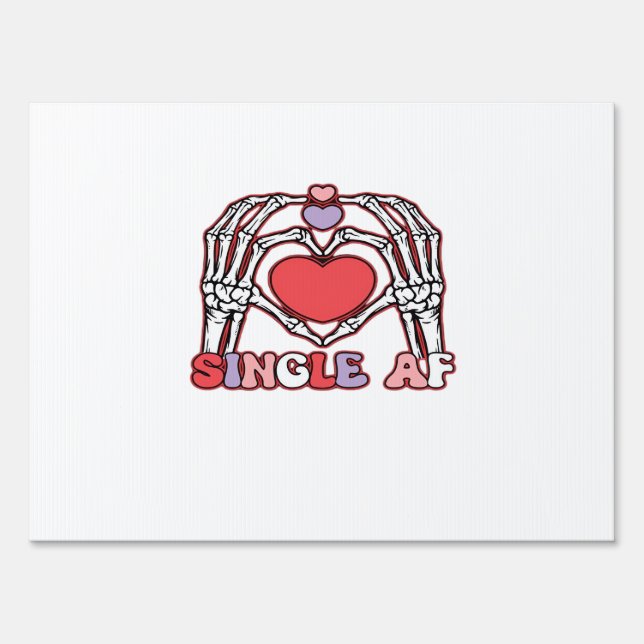 Af Skeleton Hands Valentines Day Classic Look Sign (Front)