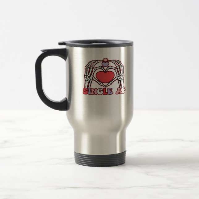 Af Skeleton Hands Valentines Day Classic Look Travel Mug (Left)