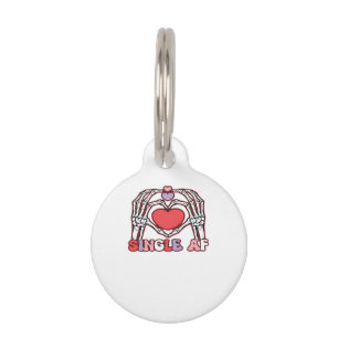 Af Skeleton Hands Valentines Day Classic Pet ID Tag